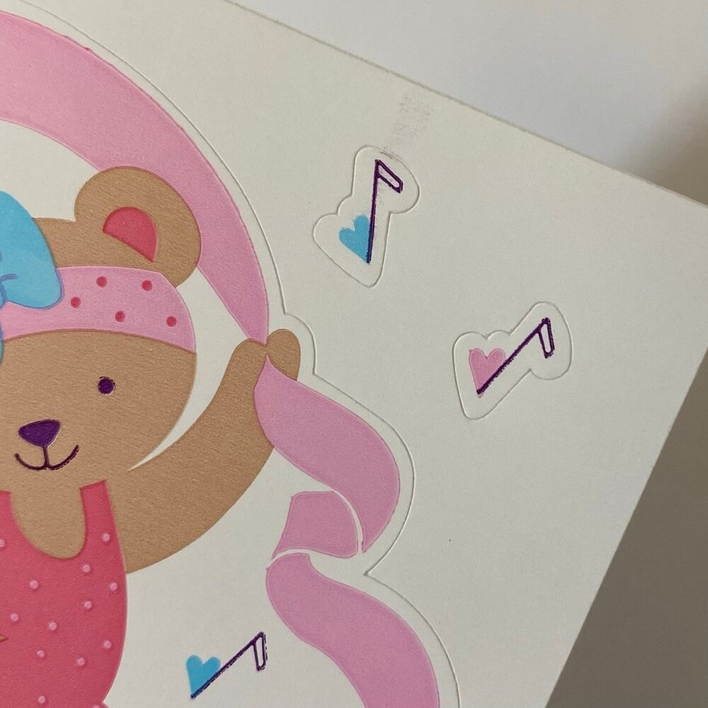 Vintage Hallmark 1991 Ballerina Ballet Music Dancing Bear Stickers - Picture 2 of 4